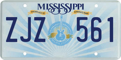 MS license plate ZJZ561