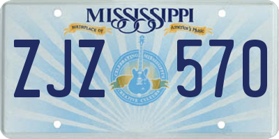 MS license plate ZJZ570