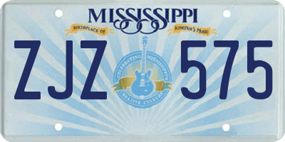 MS license plate ZJZ575