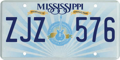 MS license plate ZJZ576