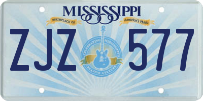 MS license plate ZJZ577