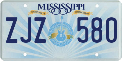 MS license plate ZJZ580