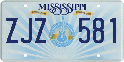 MS license plate ZJZ581