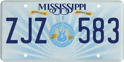 MS license plate ZJZ583