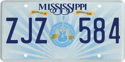 MS license plate ZJZ584