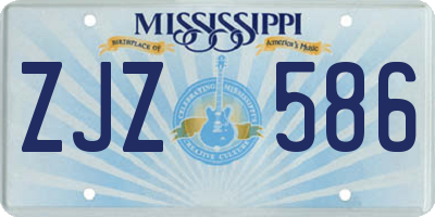 MS license plate ZJZ586