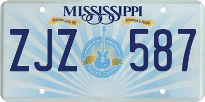 MS license plate ZJZ587