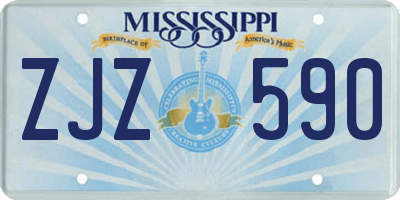 MS license plate ZJZ590