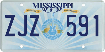 MS license plate ZJZ591