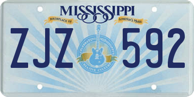 MS license plate ZJZ592