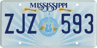 MS license plate ZJZ593