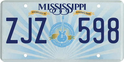 MS license plate ZJZ598