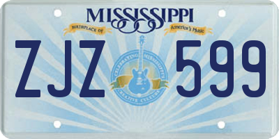 MS license plate ZJZ599