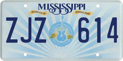 MS license plate ZJZ614