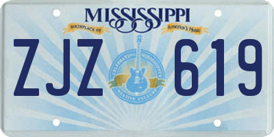 MS license plate ZJZ619