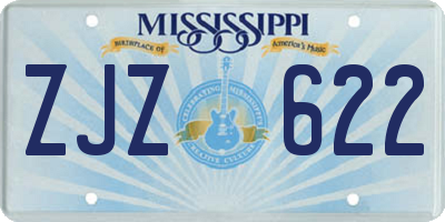 MS license plate ZJZ622