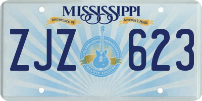 MS license plate ZJZ623