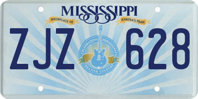 MS license plate ZJZ628