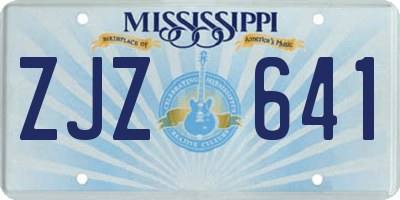 MS license plate ZJZ641