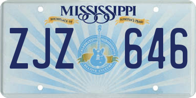 MS license plate ZJZ646