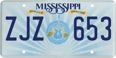 MS license plate ZJZ653