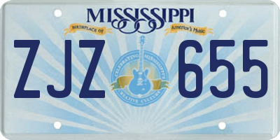 MS license plate ZJZ655