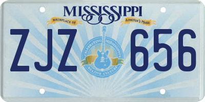 MS license plate ZJZ656