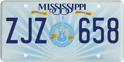 MS license plate ZJZ658