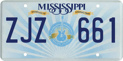 MS license plate ZJZ661