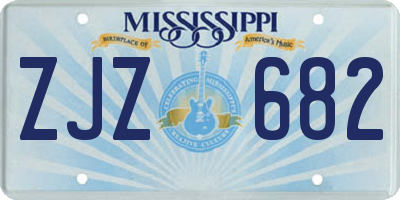 MS license plate ZJZ682