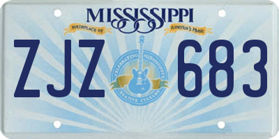 MS license plate ZJZ683