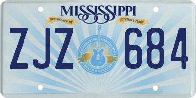 MS license plate ZJZ684