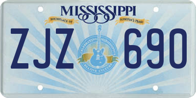 MS license plate ZJZ690