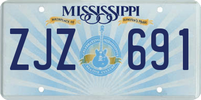 MS license plate ZJZ691