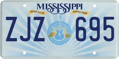 MS license plate ZJZ695