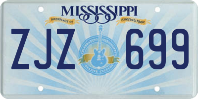 MS license plate ZJZ699