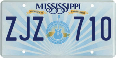 MS license plate ZJZ710