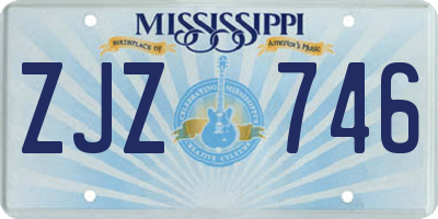 MS license plate ZJZ746