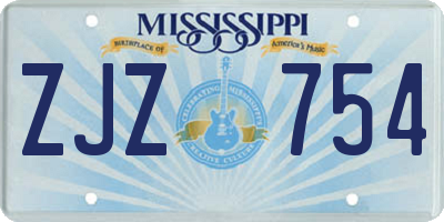 MS license plate ZJZ754