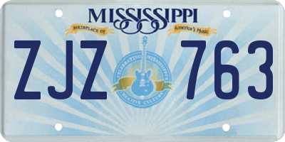 MS license plate ZJZ763