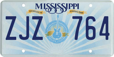 MS license plate ZJZ764