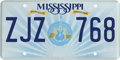 MS license plate ZJZ768