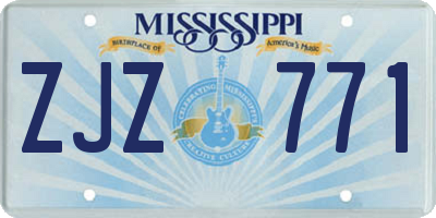 MS license plate ZJZ771