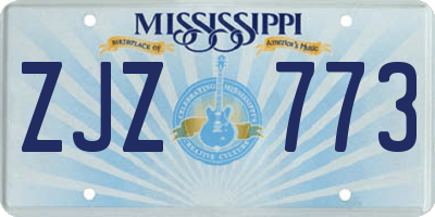 MS license plate ZJZ773