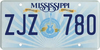 MS license plate ZJZ780