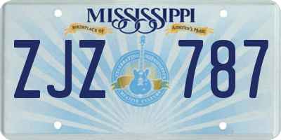 MS license plate ZJZ787