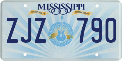 MS license plate ZJZ790