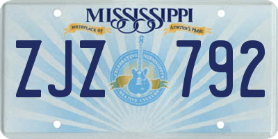 MS license plate ZJZ792
