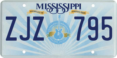 MS license plate ZJZ795