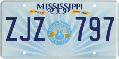 MS license plate ZJZ797